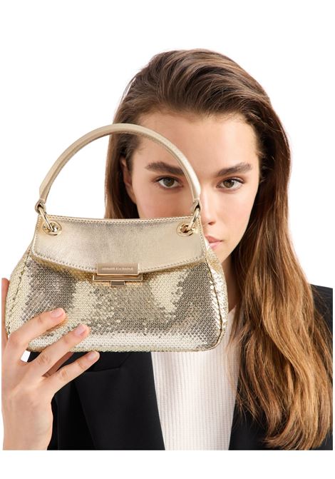 BORSA A SPALLA RIVESTITA DI PAILLETTES CON DETTAGLI METALLICI ARMANI EXCHANGE | Borse | 949178 4F76102361